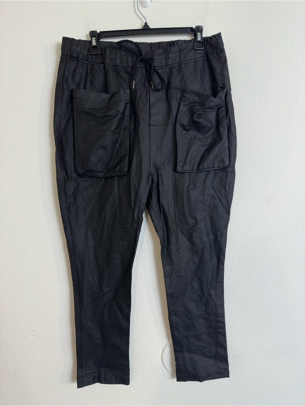 Elwood coated denim black cargo jogger pants